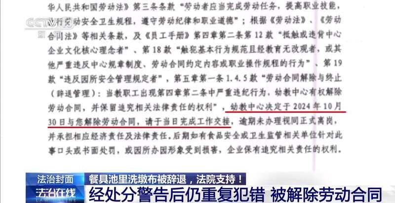 里洗墩布被辞退 法院：支持！儿童安全重于一切mg不朽情缘游戏试玩一名厨工在幼儿园洗碗池(图16)